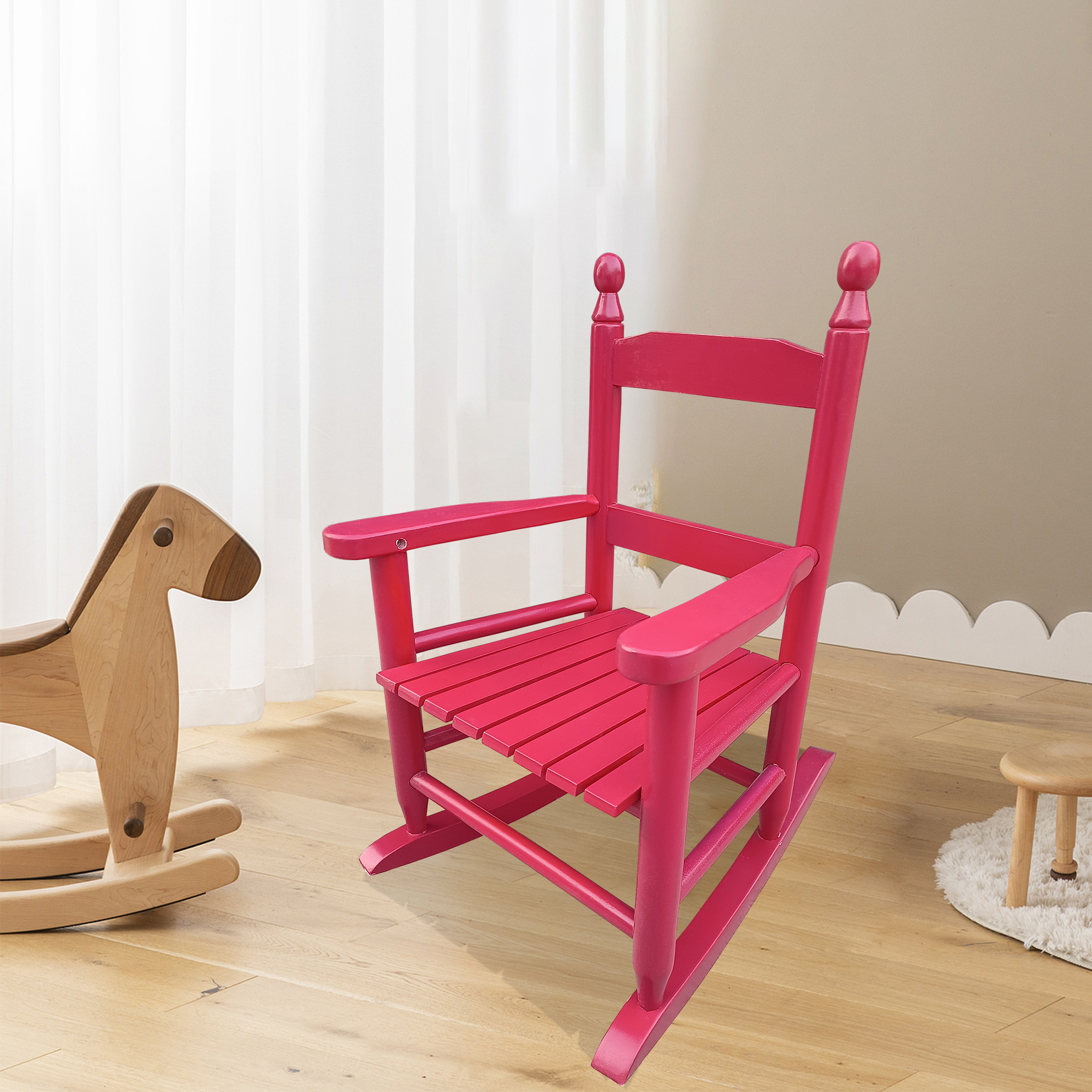 Children's Rocking Rose Red Chair- Indoor Or Outdoor -Suitable For Kids-Durable - Image 1