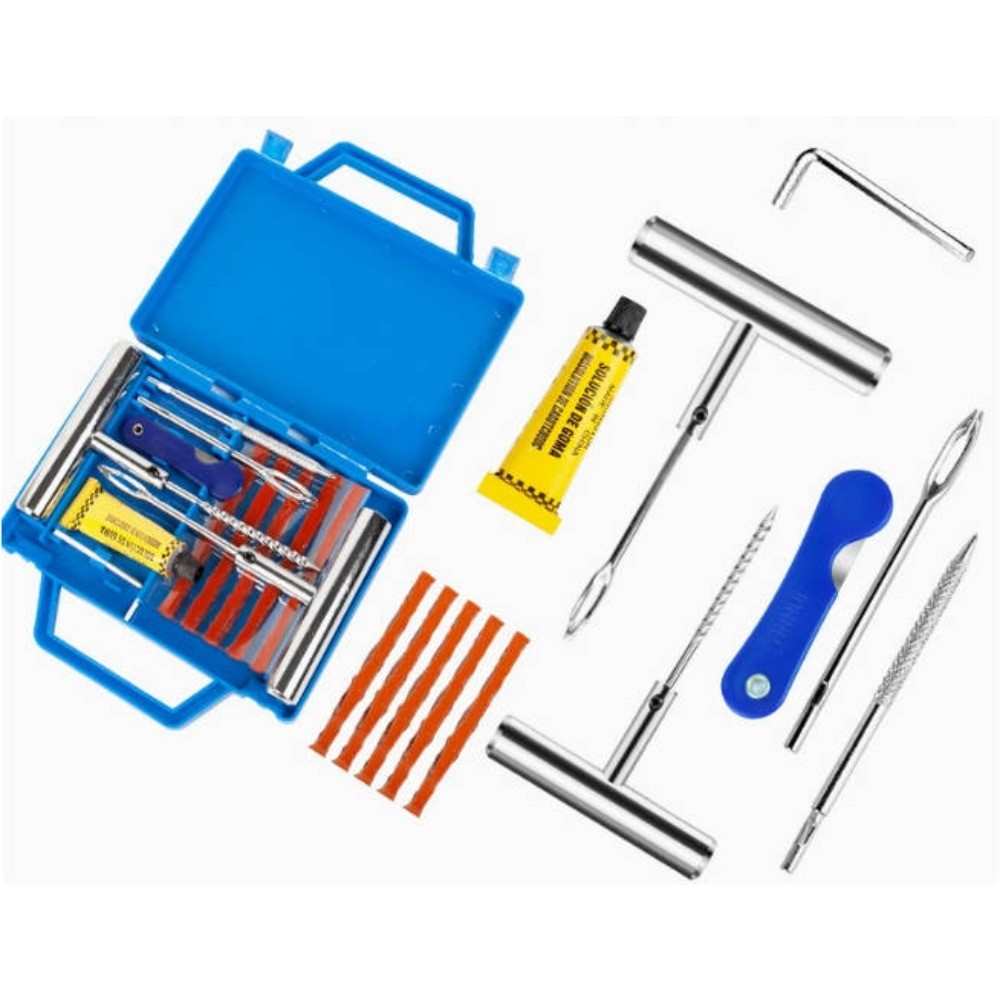 Support Pan European：TIRE REPAIR SET 58 PCS MOTORCYCLE/CAR TIRE PATCH KIT EMERGENCY TOOL SET
