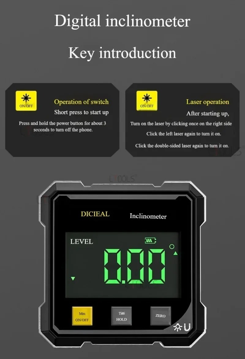 Support Pan European-Digital Angle Gauge Magnetic Angle Gauge Inclinometer Inclinometer LCD