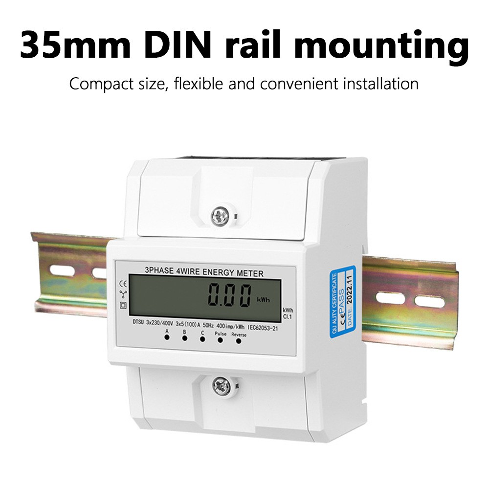 Support Pan European：Three-Phase Electric Meter Certified For DIN Rail 100A 230/400V 3 Phase 4 Wire, NEW