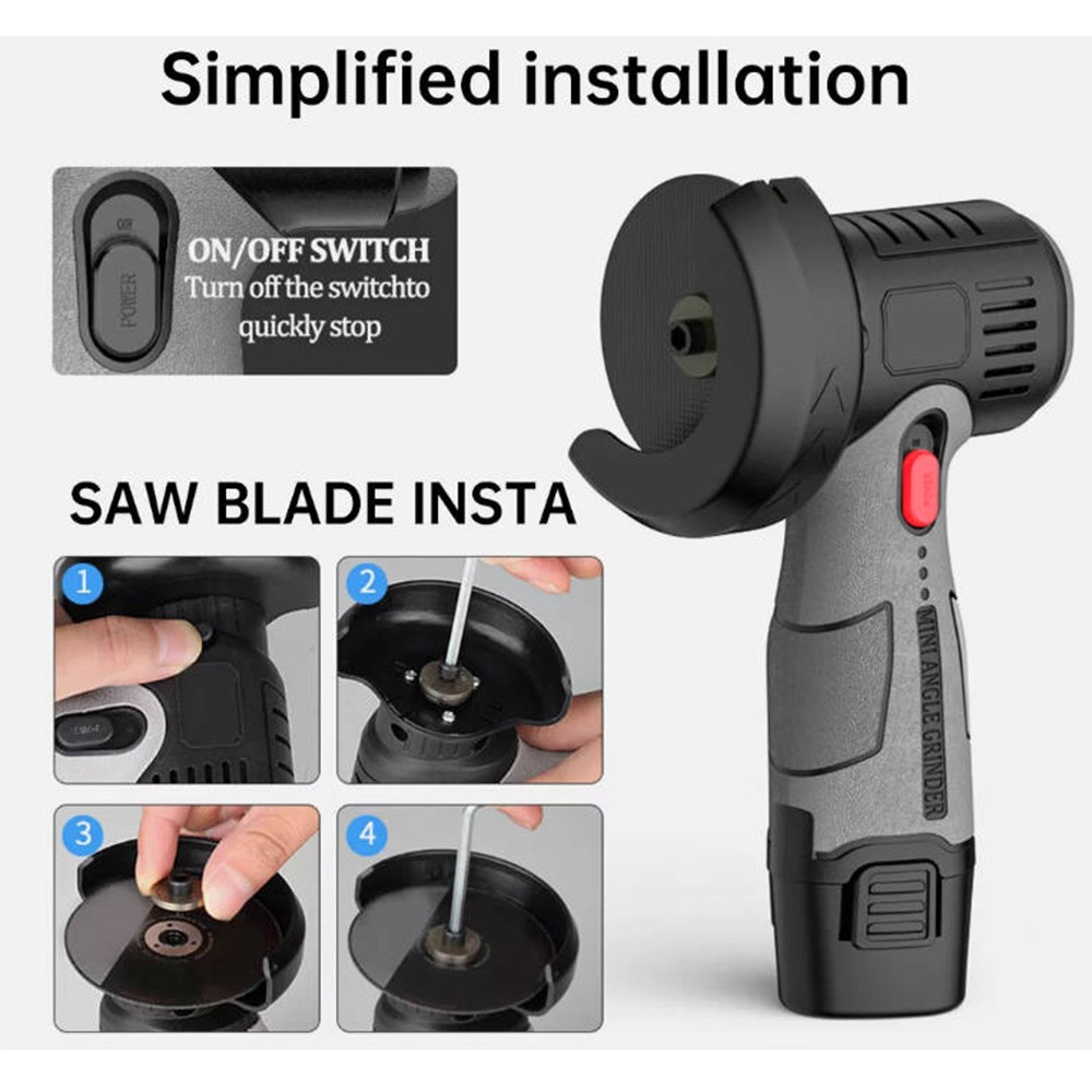 Support Pan European：Battery Cut-Off Grinder 12V Angle Grinder Grinder Flex With 2 Batteries