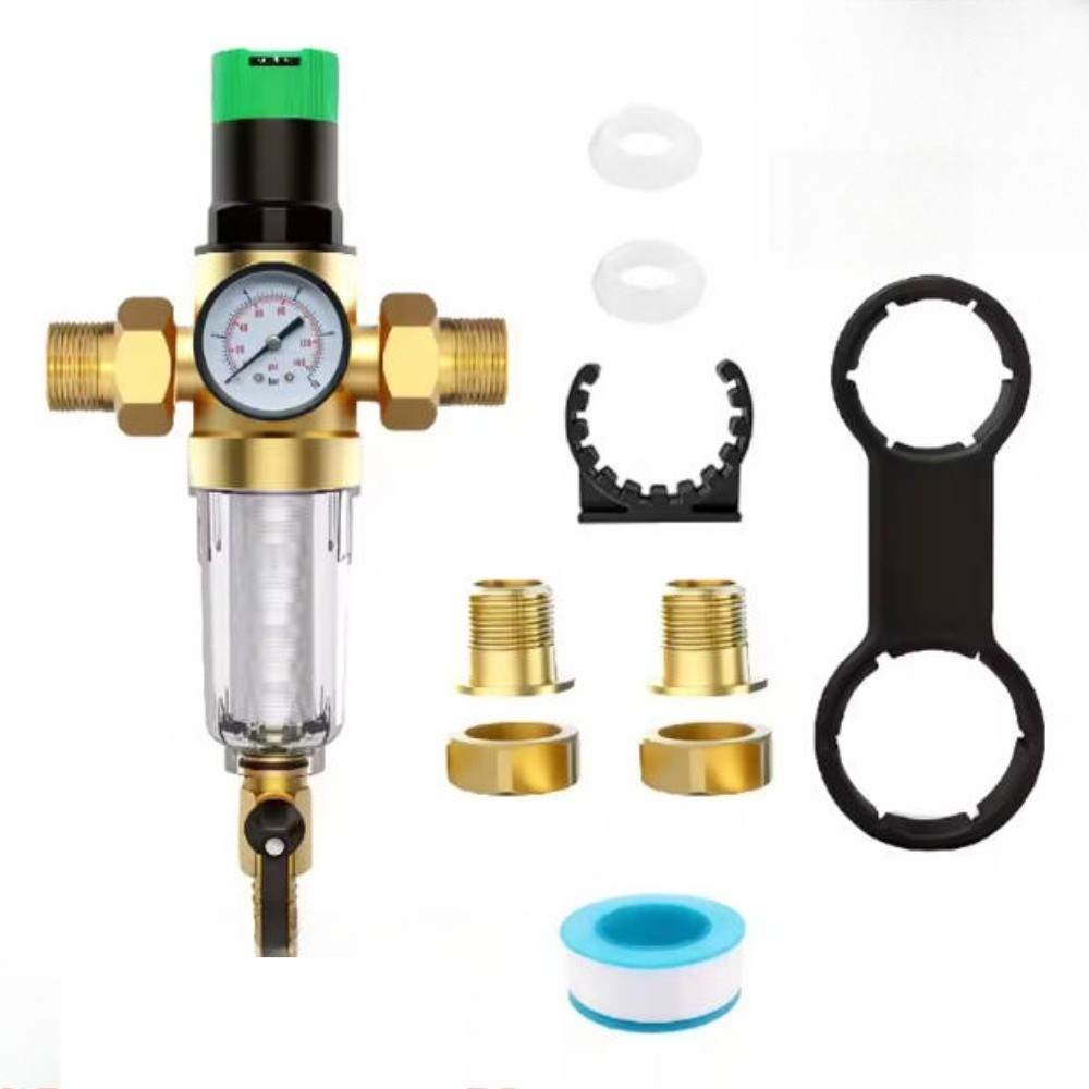 Support Pan European：Water Pressure Reducer 3/4'' DN20 With Manometer Water Pressure Reducer + Filter