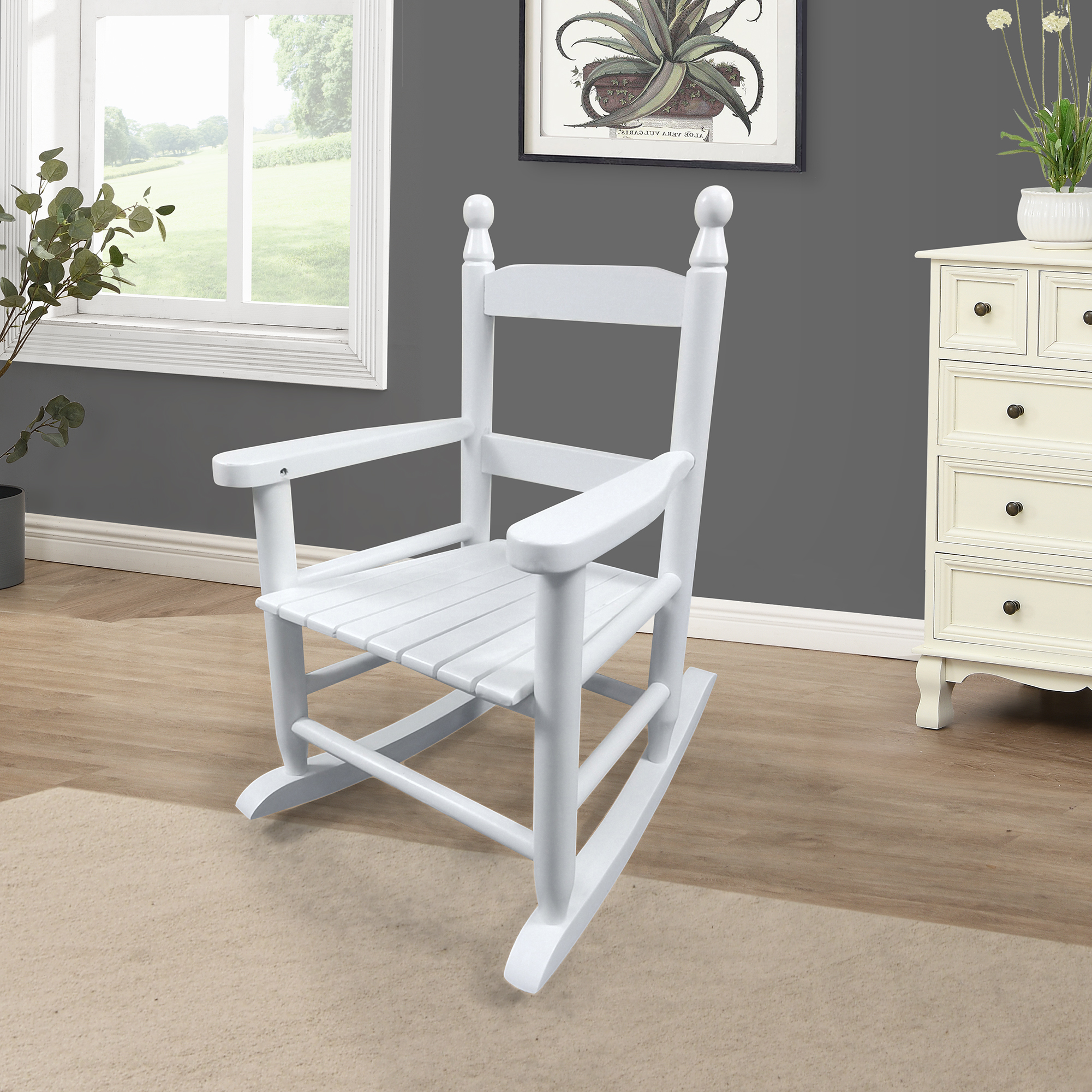 Children's  Rocking White Chair- Indoor Or Outdoor -Suitable For Kids-Durable - Image 1