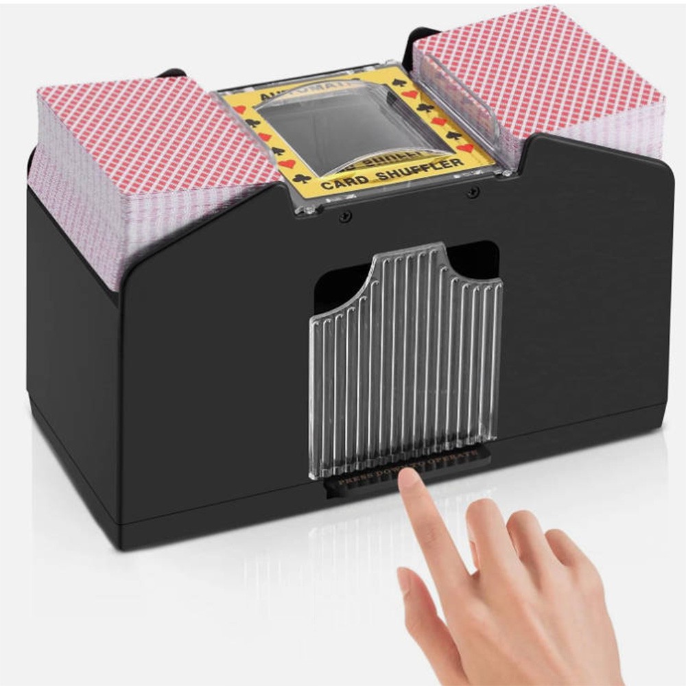 Support Pan European：ELECTRIC CARD SHUFFLER AUTOMATIC POKER CARD SHUFFLING MACHINE FOR 4 DECKS