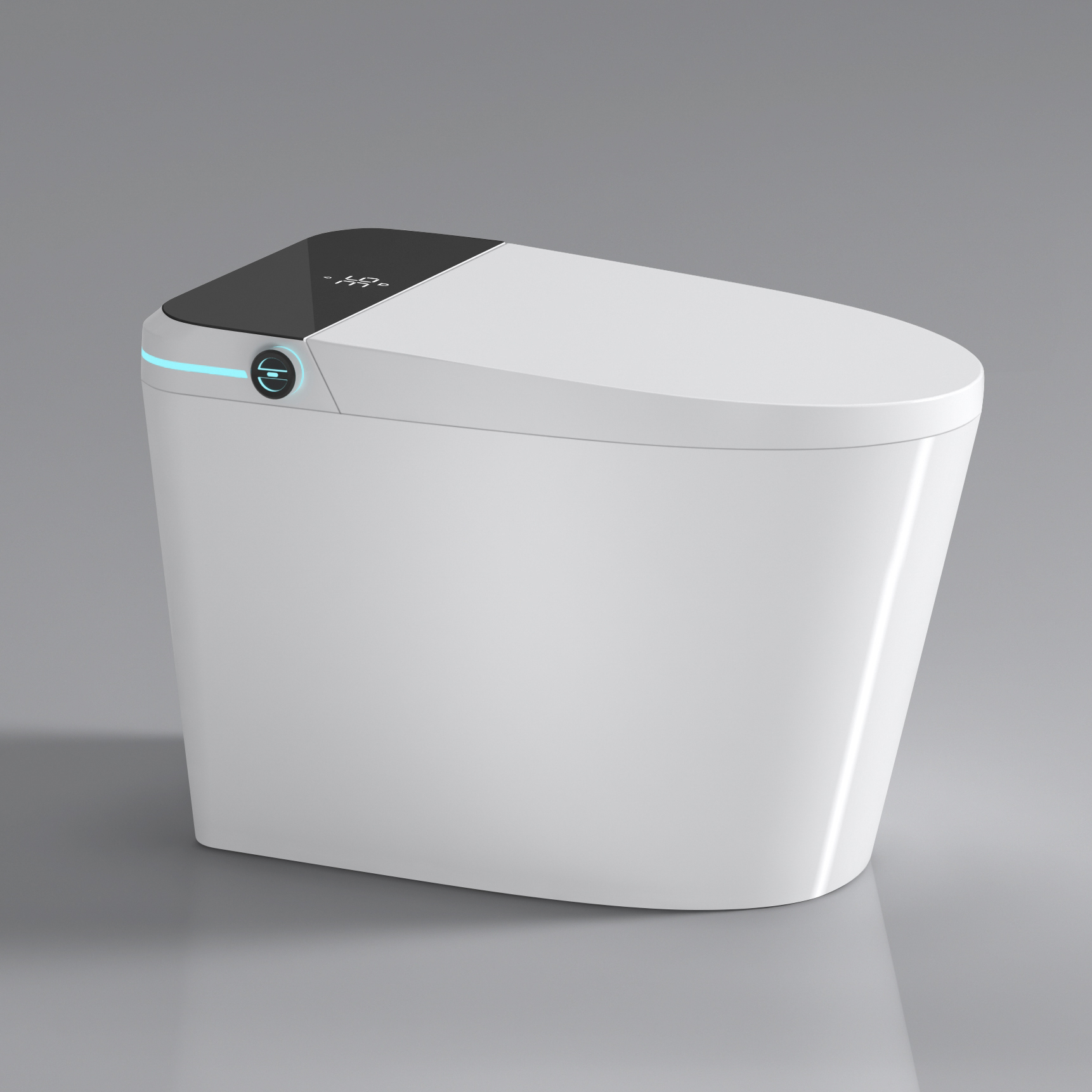 Modern Smart Toilet With Bidet Seat Built-in, Intelligent Toilet  Auto Open Close Seat, Foot Sensor, LED Display,Night Light, Warm Water & Dryer,White - Image 1
