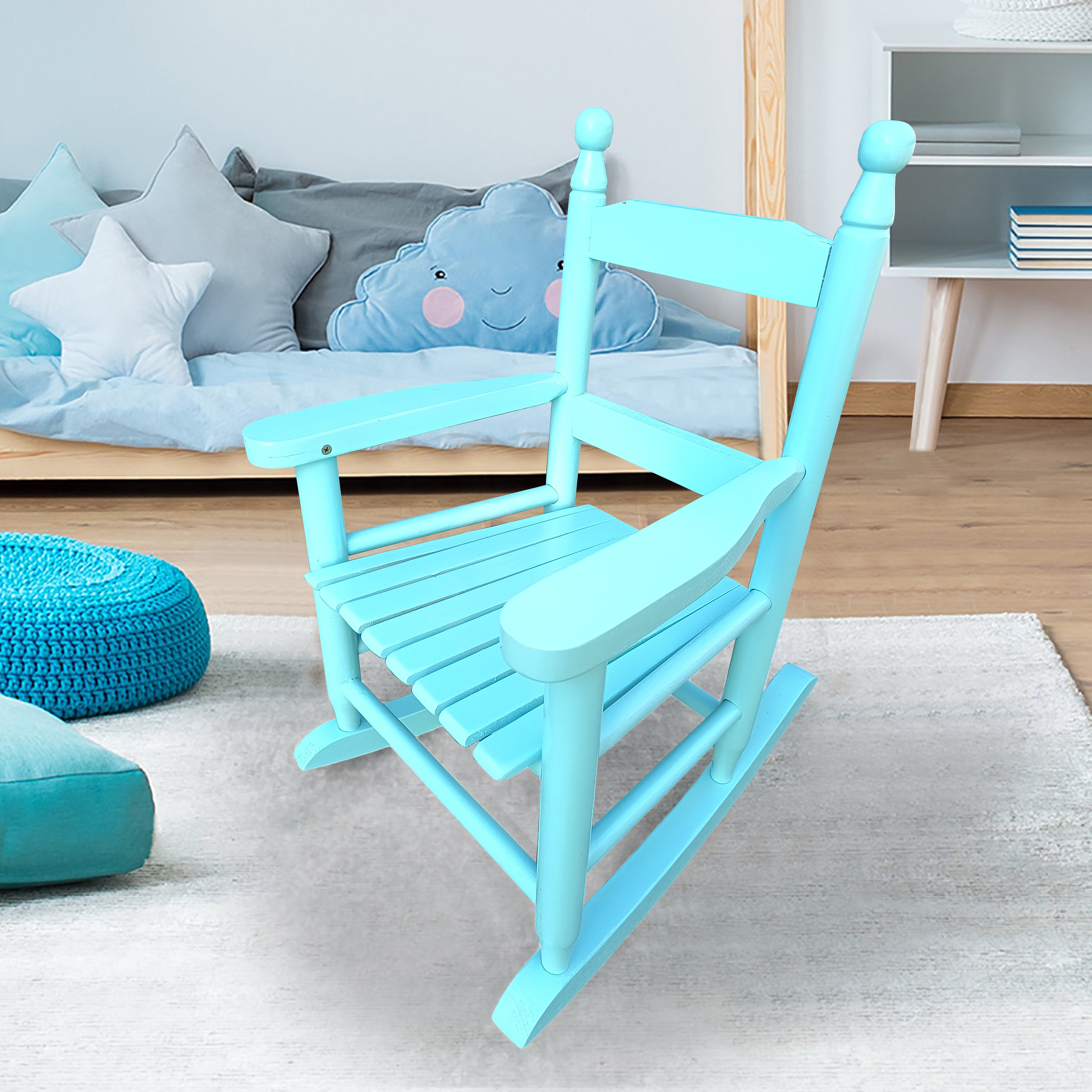 Children's Rocking Light Light Blue Chair- Indoor Or Outdoor -Suitable For Kids-Durable - Image 1