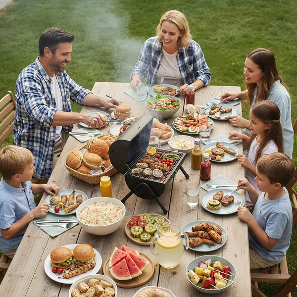Portable Charcoal Grill Outdoor Stove, Two Side Carbon Griller For BBQ, Tabletop Barbecue Grill For Outdoor Camping Backyard Party, Black — foto 3