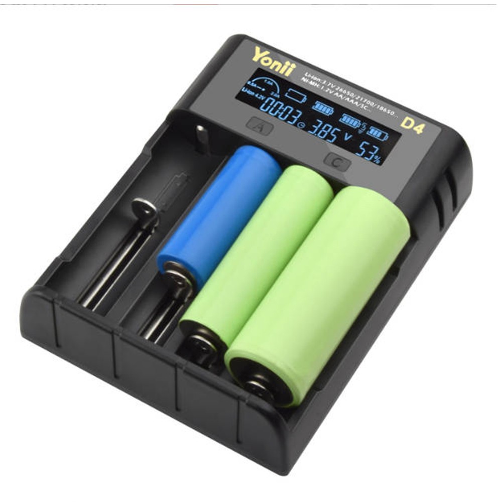 Support Pan European：YONII 4 Slots USB LCD Battery Charger For NiMH Li-ion SC/F6 AA AAA Battery 2025
