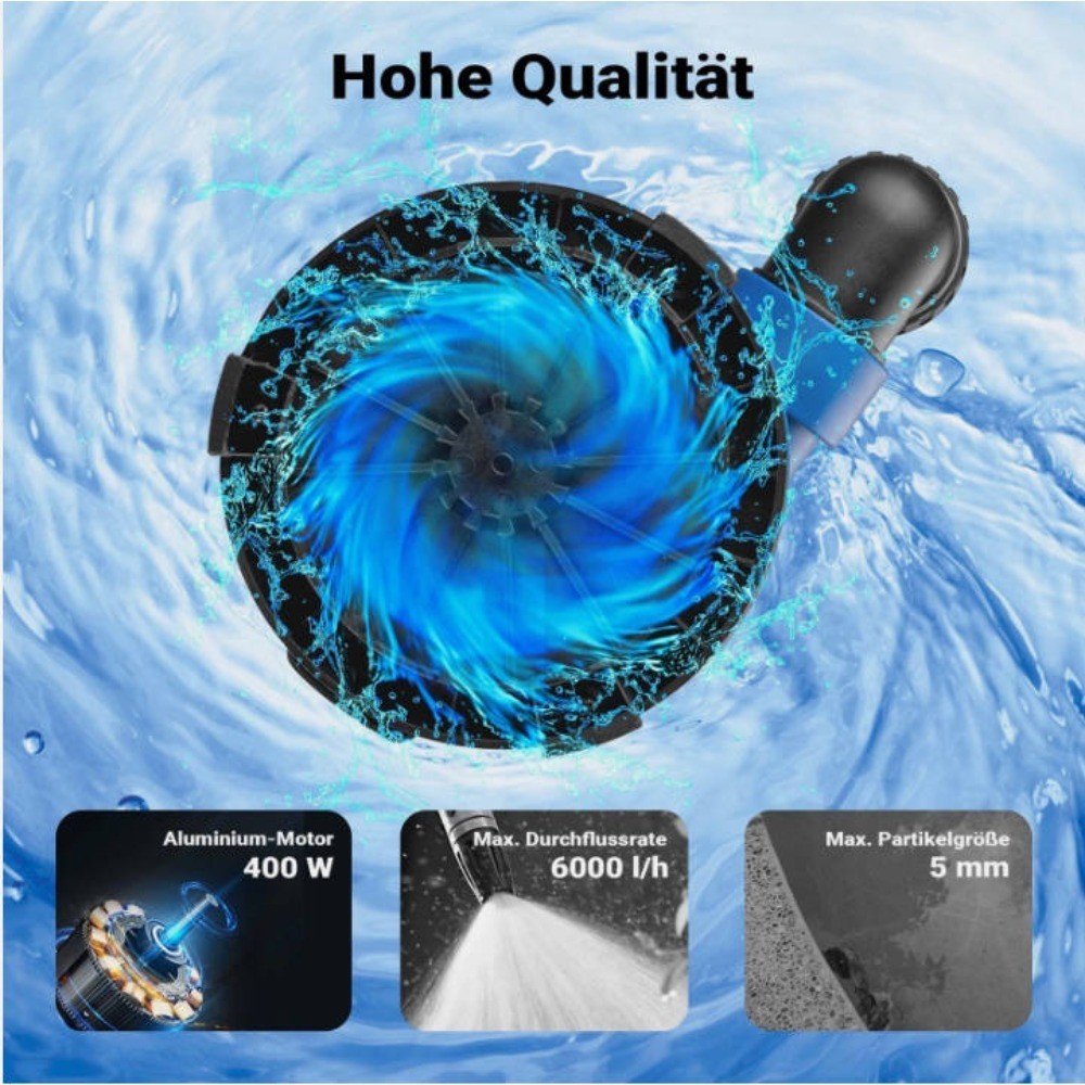 Support Pan European：Submersible Pump 400W 6000l/h Dirty Water Pump Low Suction Pump For Basement