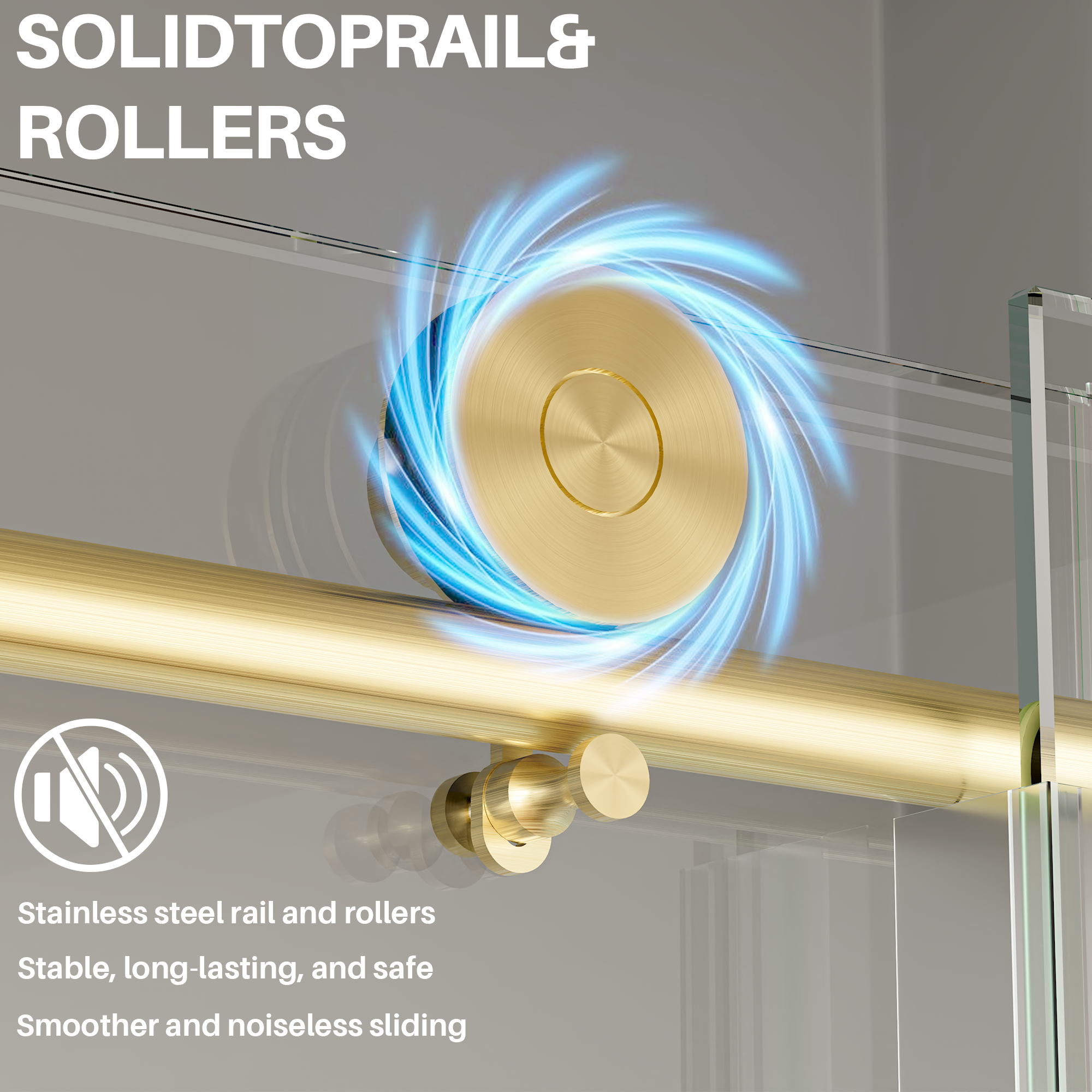 Door 50-54 In W X 75 In H Frameless Shower , Sliding Shower Door With 5 16 8mm  Clear Tempered Glass Shower Door, Easy To Clean Bathroom, Silent Soft-Close Design, Easy To Install,Brushed Gold