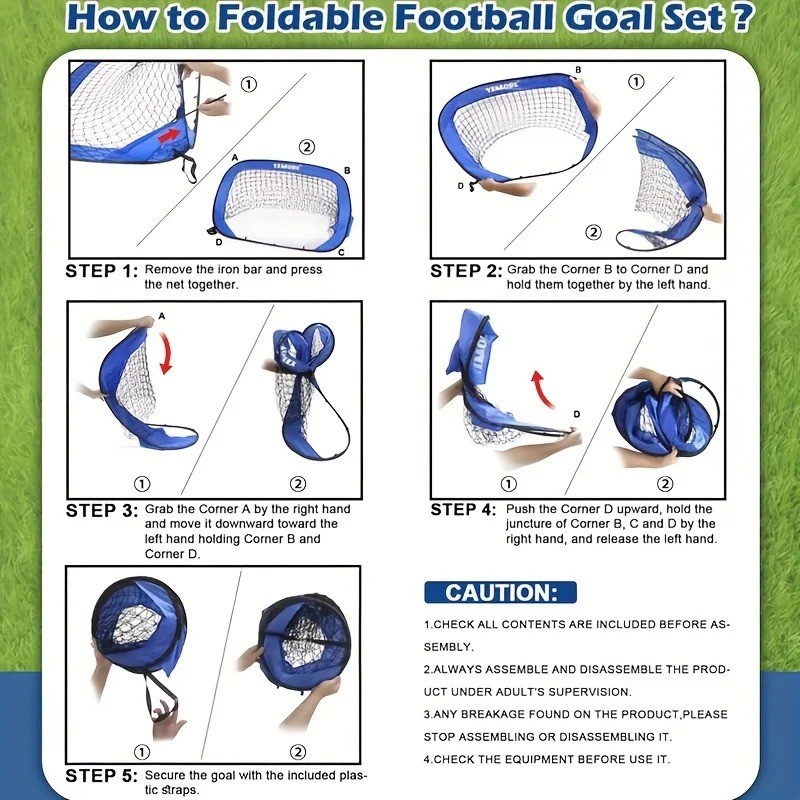 Support Pan European：4 In 1 Football Goal Pop-Up Soccer Goal Football Training... 4