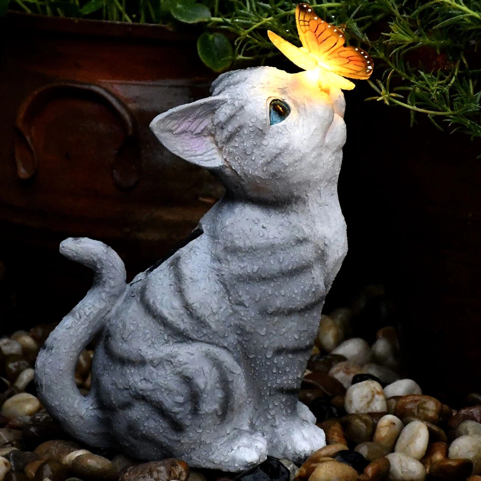 Support Pan European：Cat Solar Lamp Solar Lantern Lantern Decoration Light Solar Lamp Kitten Animal Lamp