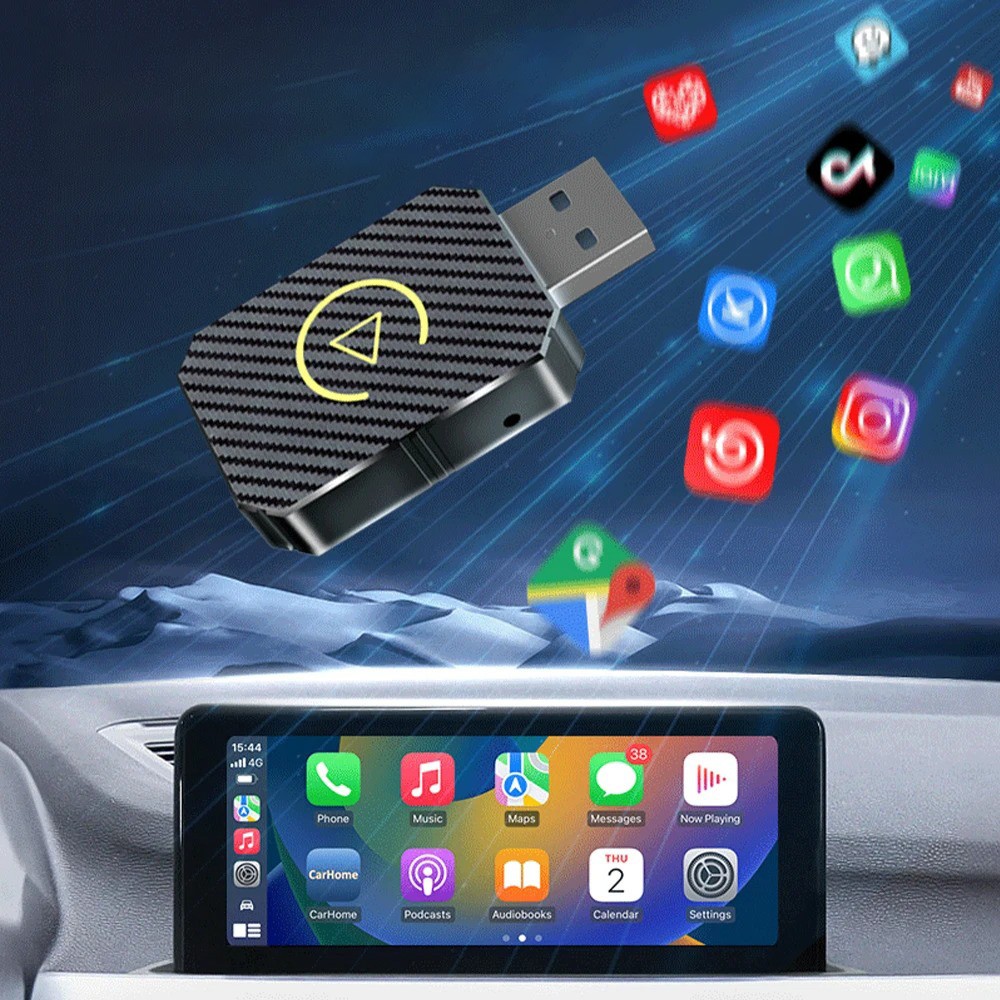 Support Pan European：Wireless CarPlay Android Auto Adapter 2in1 Plug Play For IOS Android - DHL