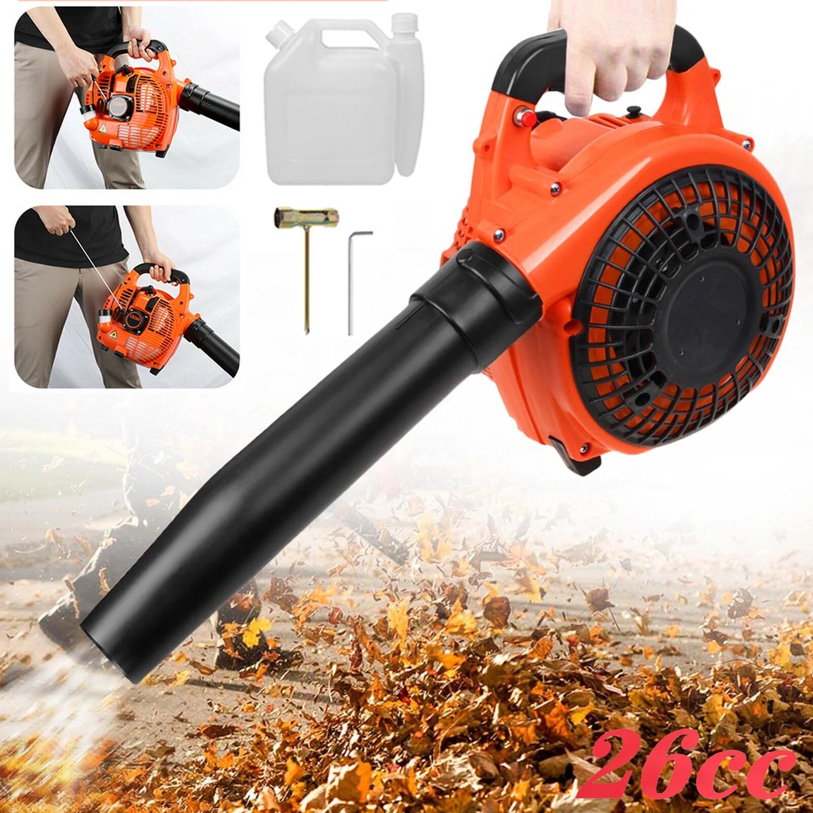 Support Pan European-Gas Blower Leaf Blower Leaf Blower 2-Stroke Handheld 26cc Leaf Vacuum DE