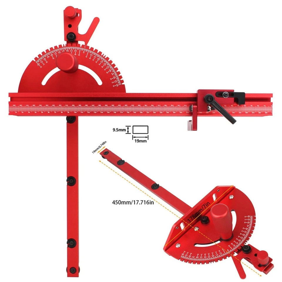 Support Pan European-Miter Gauge Angle Stop Table Saw Miter Gauge Table Saw Router 400mm