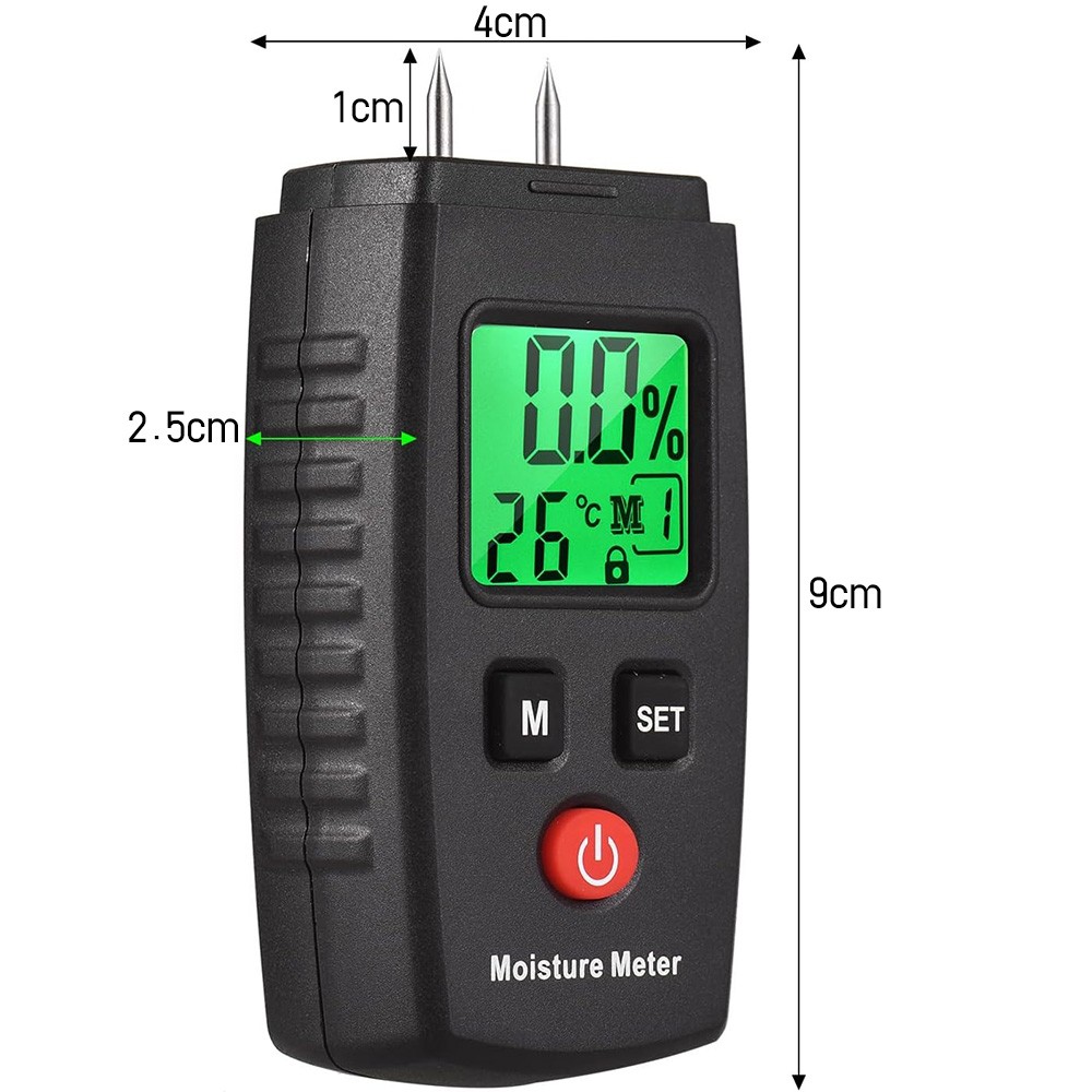 Support Pan European：3in1 Moisture Meter Measuring Device Wood Wall Wall Construction Moisture Meter Measure LCD