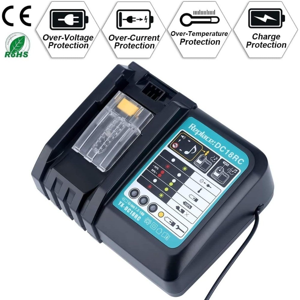 Support Pan European：Charger DC18RC For Makita Fast Charger 18V Li-Ion 14.4-18V Battery Brand New