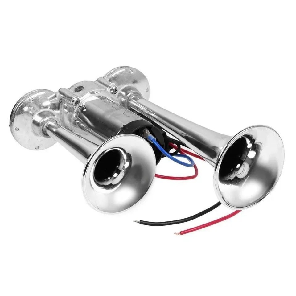 Support Pan European：600DB Fog Horn Air Horn Compressed Air Dual Trumpet Fanfare Horn Car Truck Boat 12V