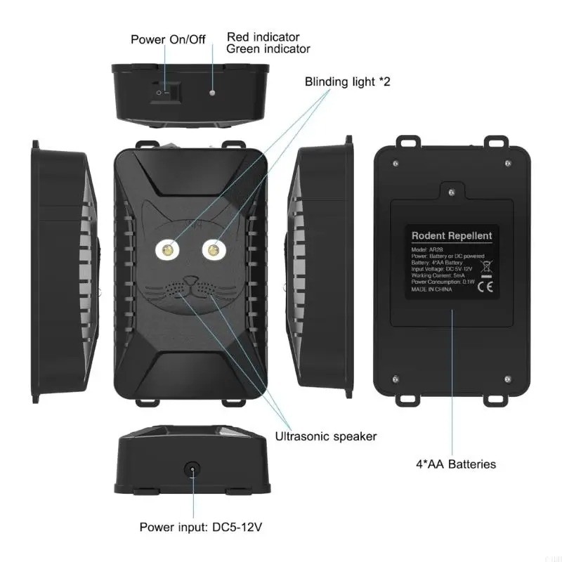 Support Pan European：Ultrasonic Mole Repellent Mole Deterrent Mole Mole Protection Repeller House Car Automotive