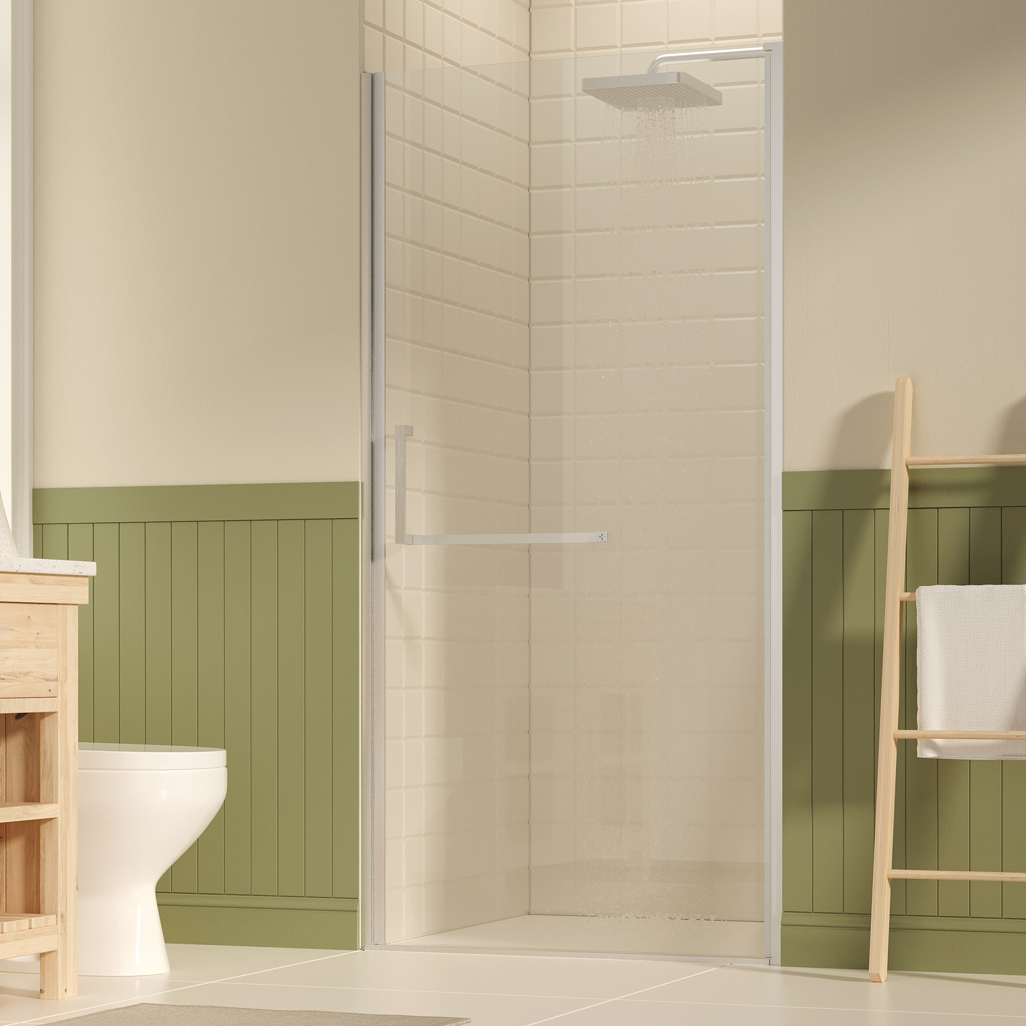 35-36 W  72 H Frameless Pivot Shower Door, Pivot Swing Shower Glass Doors With 0.25 6mm  SGCC Clear Tempered Glass,Explosion-Proof Film, Reversible Installation, Brushed Nickel