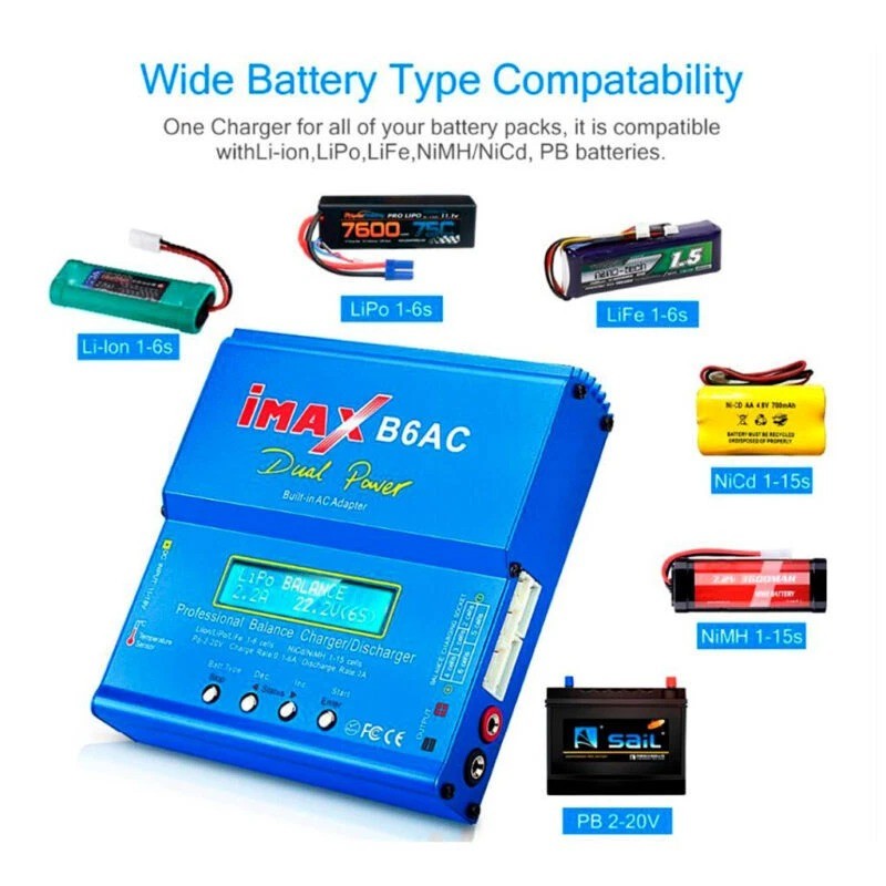 Support Pan European--IMAX B6AC LCD Screen Digital RC Lipo NiMh Balance Charger Charger