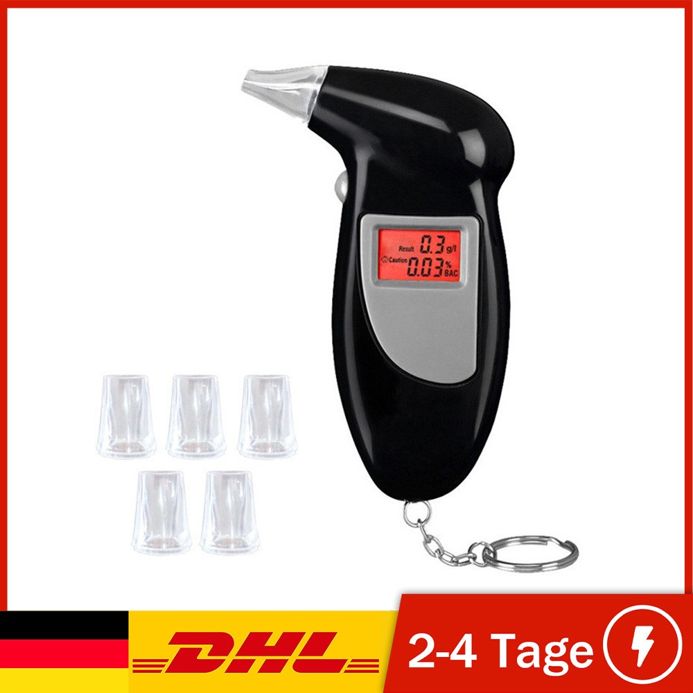 Support Pan European：Alcohol Tester Police-Accurate Alcohol Measuring Device Breathalyzer 5 Mouthpieces