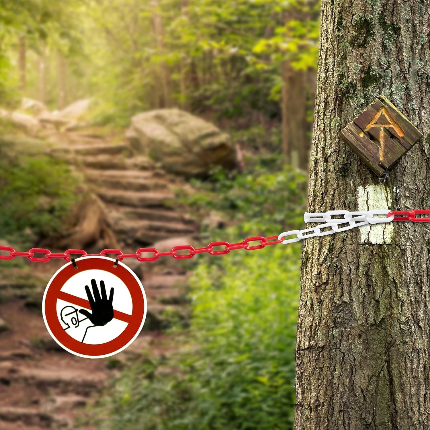 Support Pan European：Barrier Chain Warning Chain Plastic Chain Plastic Chain Barrier 25m Chain