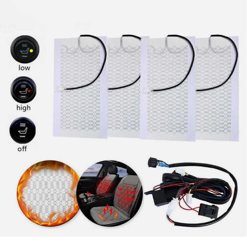 Support Pan European：2 Set Car Carbon Seat Heater Universal Heating Mats Retrofit Kit For Car Truck Auto