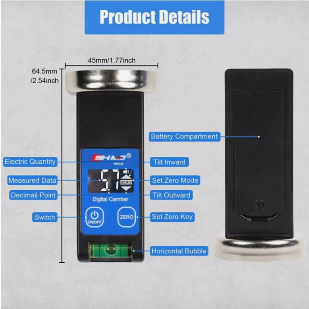 Support Pan European-Magnetic Axle Measurement Device LCD Adjustable Wheel Alignment For Car Truck