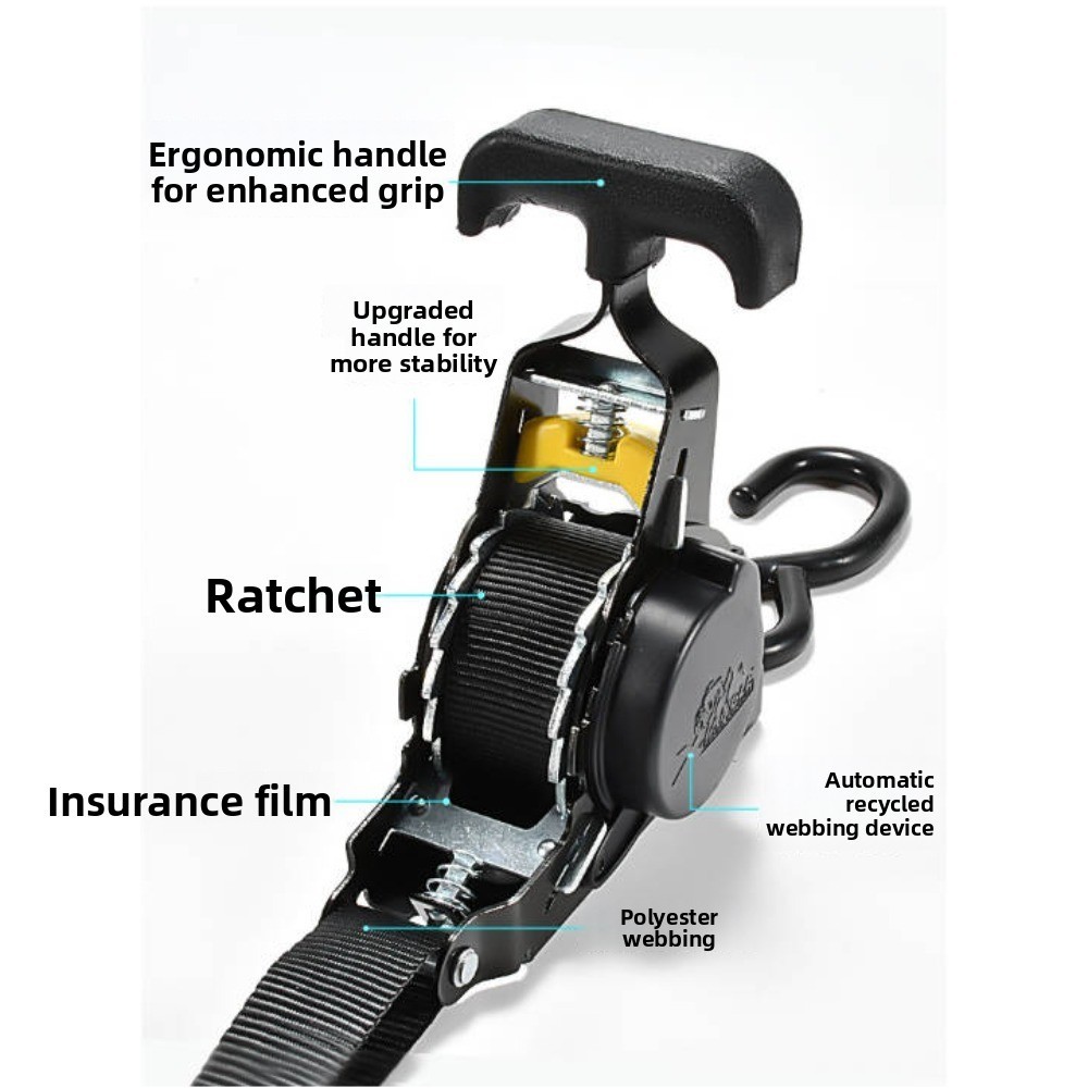 Support Pan European：2 Pieces Ratchet Straps With Automatic Retraction Tension Straps Belt Automatic With Ratchet Straps