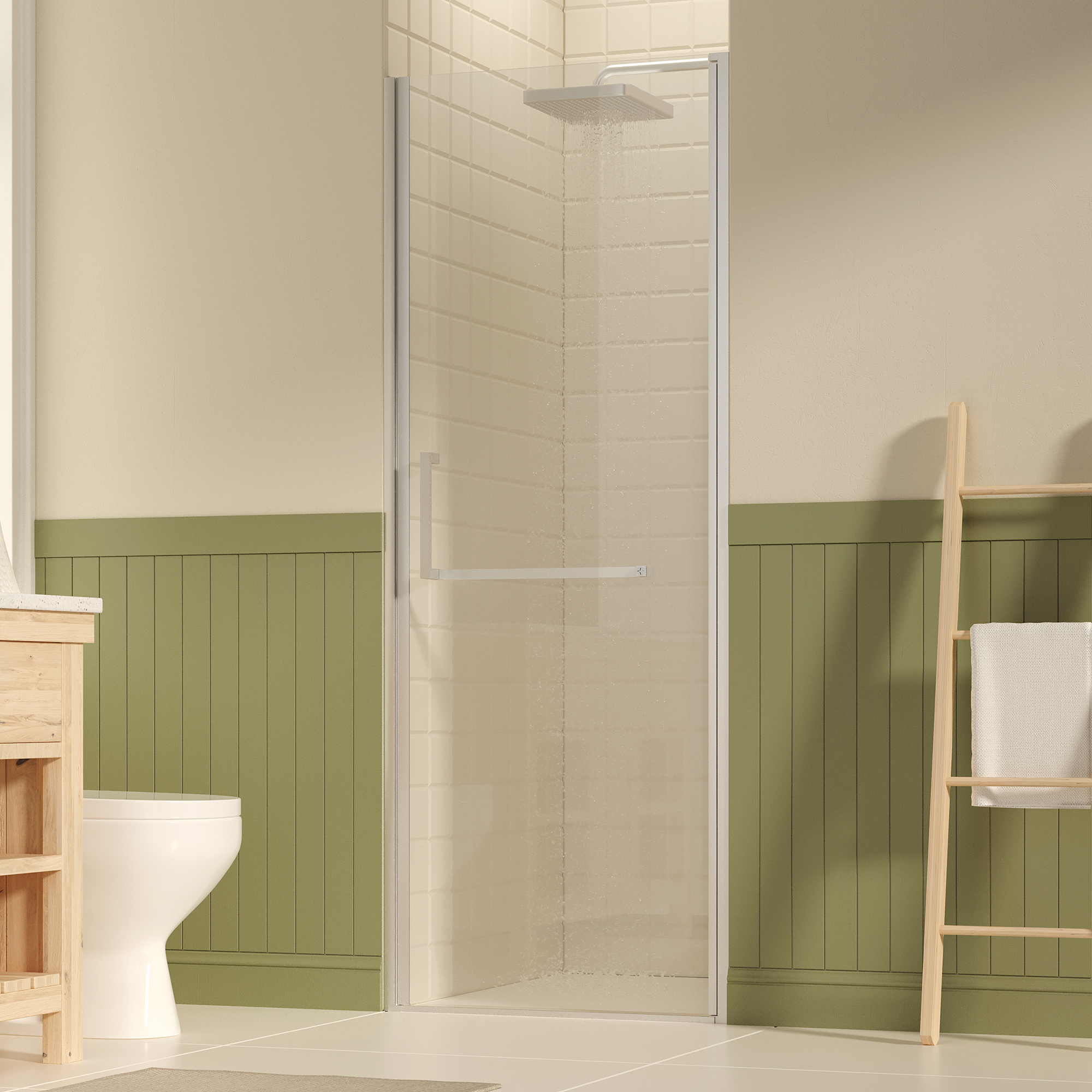 27-28 W  72 H Frameless Pivot Shower Door, Pivot Swing Shower Glass Doors With 0.25 6mm  SGCC Clear Tempered Glass,Explosion-Proof Film, Reversible Installation, Brushed Nickel