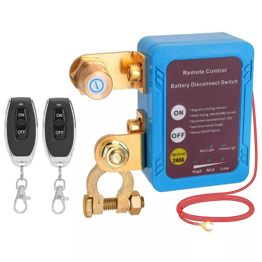 Support Pan European：Wireless Remote Control Car Disconnect Switch Battery Disconnect Switch 12v 240A DE