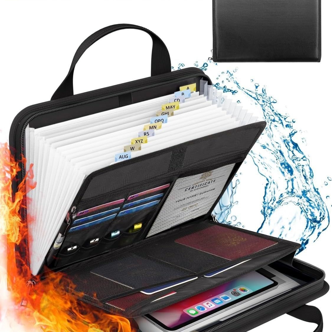 Support Pan European：Fireproof Document Bag Fireproof Briefcase Waterproof Money Safe