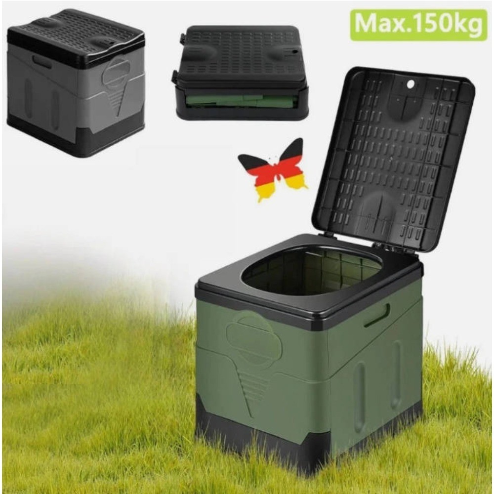 Support Pan European：20L Camping Toilet Outdoor Portable Toilet Camping Toilet Foldable Dry Toilet