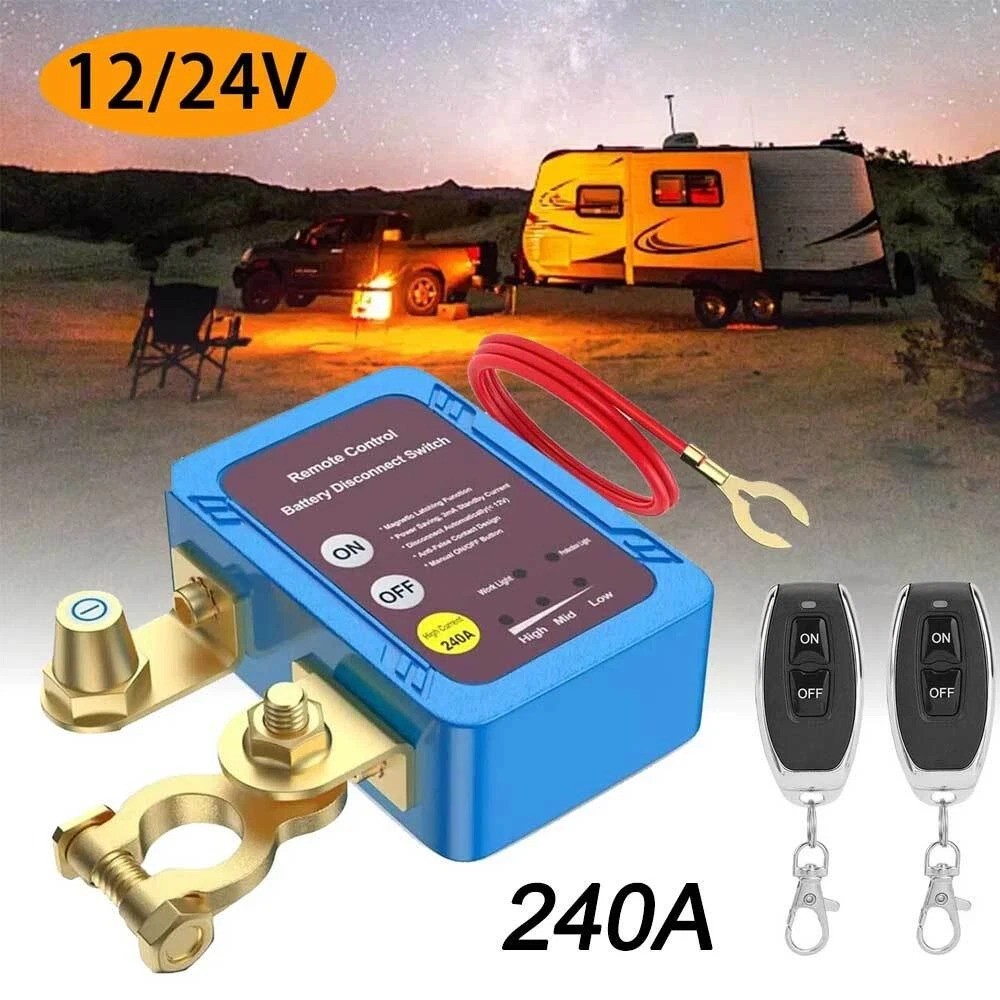 Support Pan European：Wireless Remote Control Car Disconnect Switch Battery Disconnect Switch 12v 240A DE