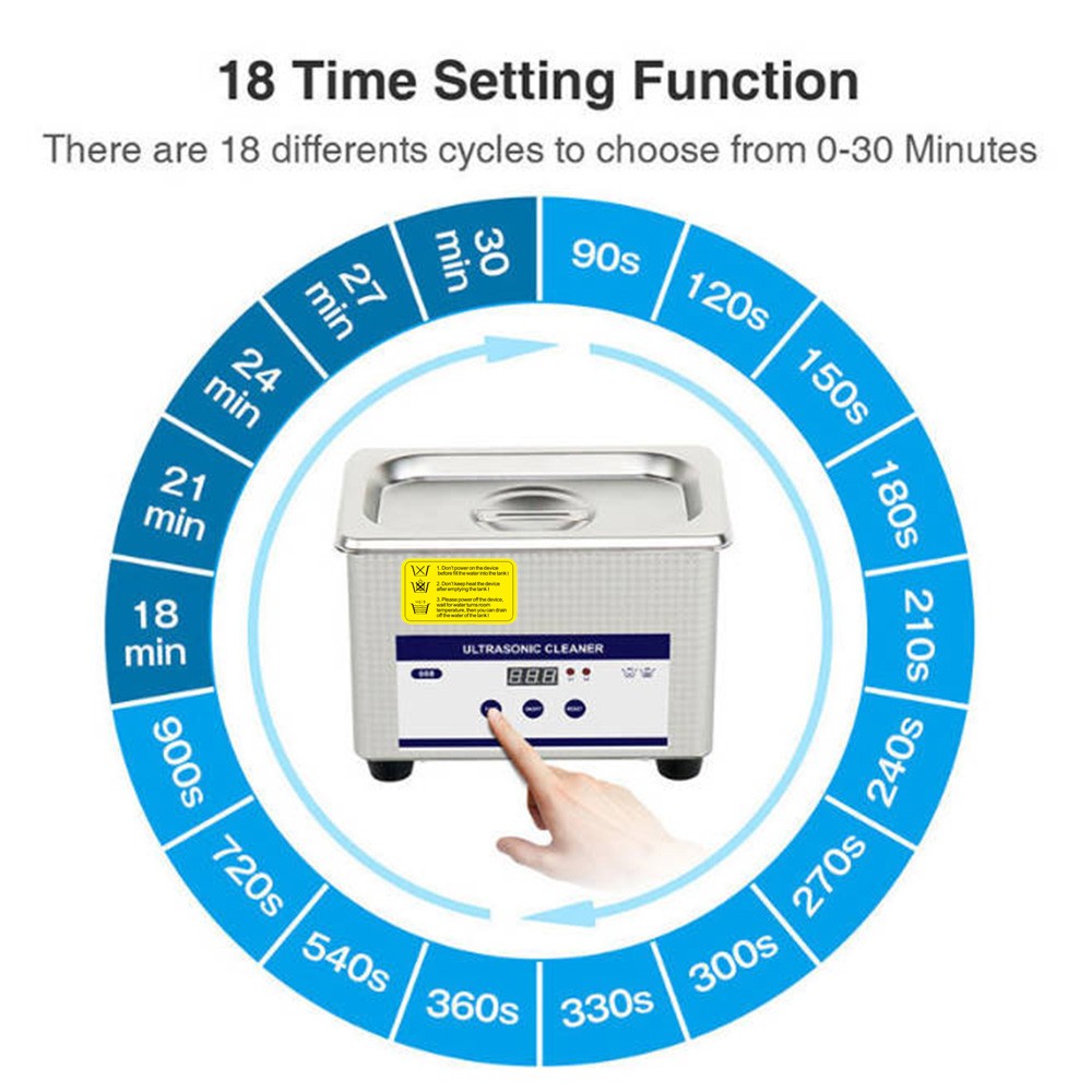 Support Pan European-0.8L Ultrasonic Cleaning Device Ultrasonic Cleaner Stainless Steel Ultrasonic Cleaner