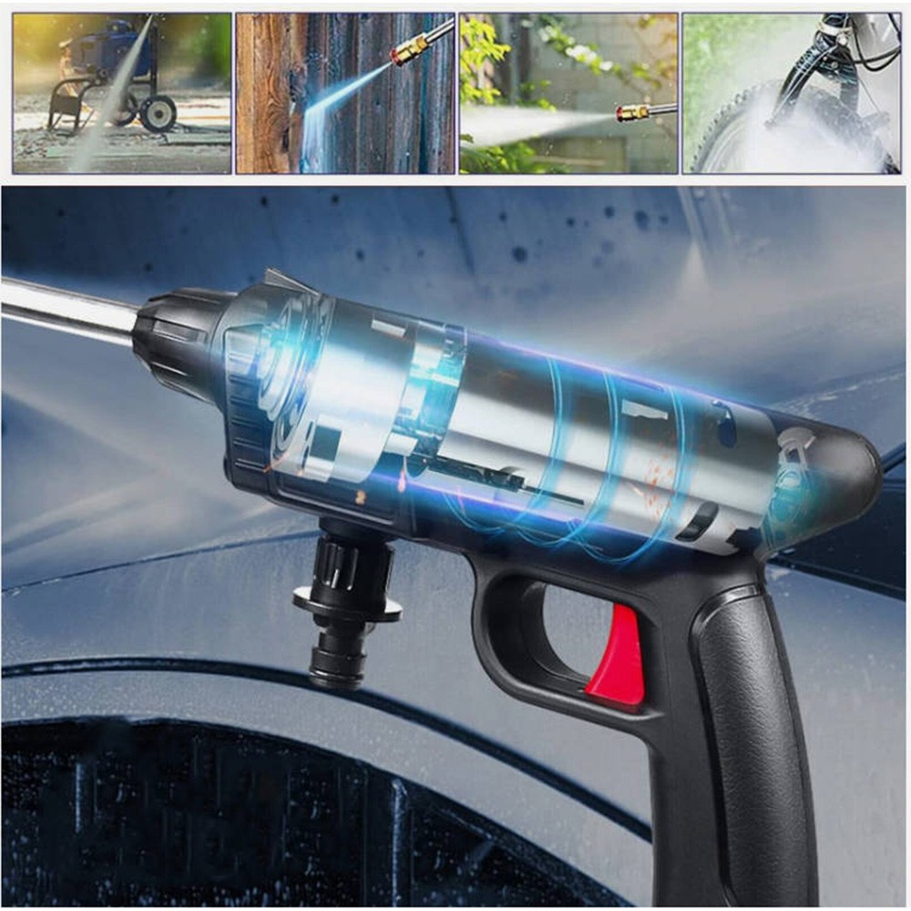 Support Pan European：200 Bar Battery High Pressure Cleaner +2 Batteries Car Mobile Pressure Cleaner Spray Gun