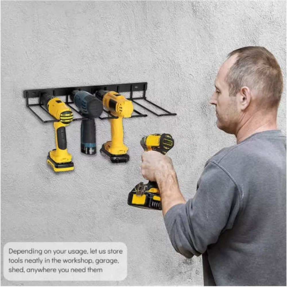 Support Pan European：Tool Holder Wall Mount Tool Rack Tool Organizer For Electric Drill