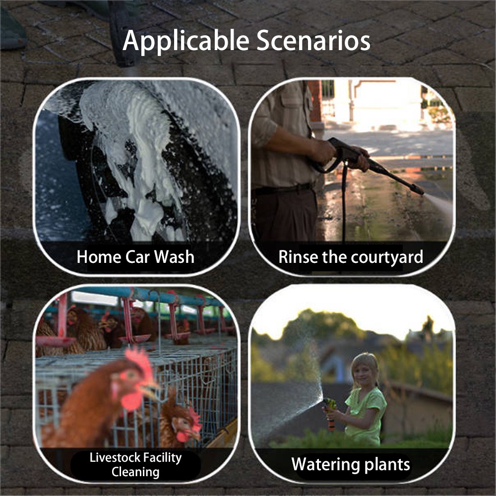 Support Pan European：200 Bar Battery High Pressure Cleaner +2 Batteries Car Mobile Pressure Cleaner Spray Gun