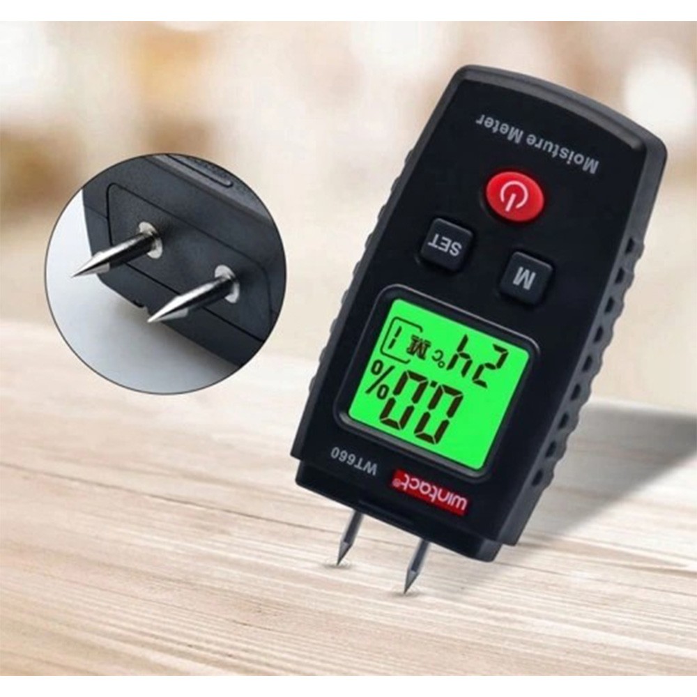 Support Pan European：3in1 Moisture Meter Measuring Device Wood Wall Wall Construction Moisture Meter Measure LCD