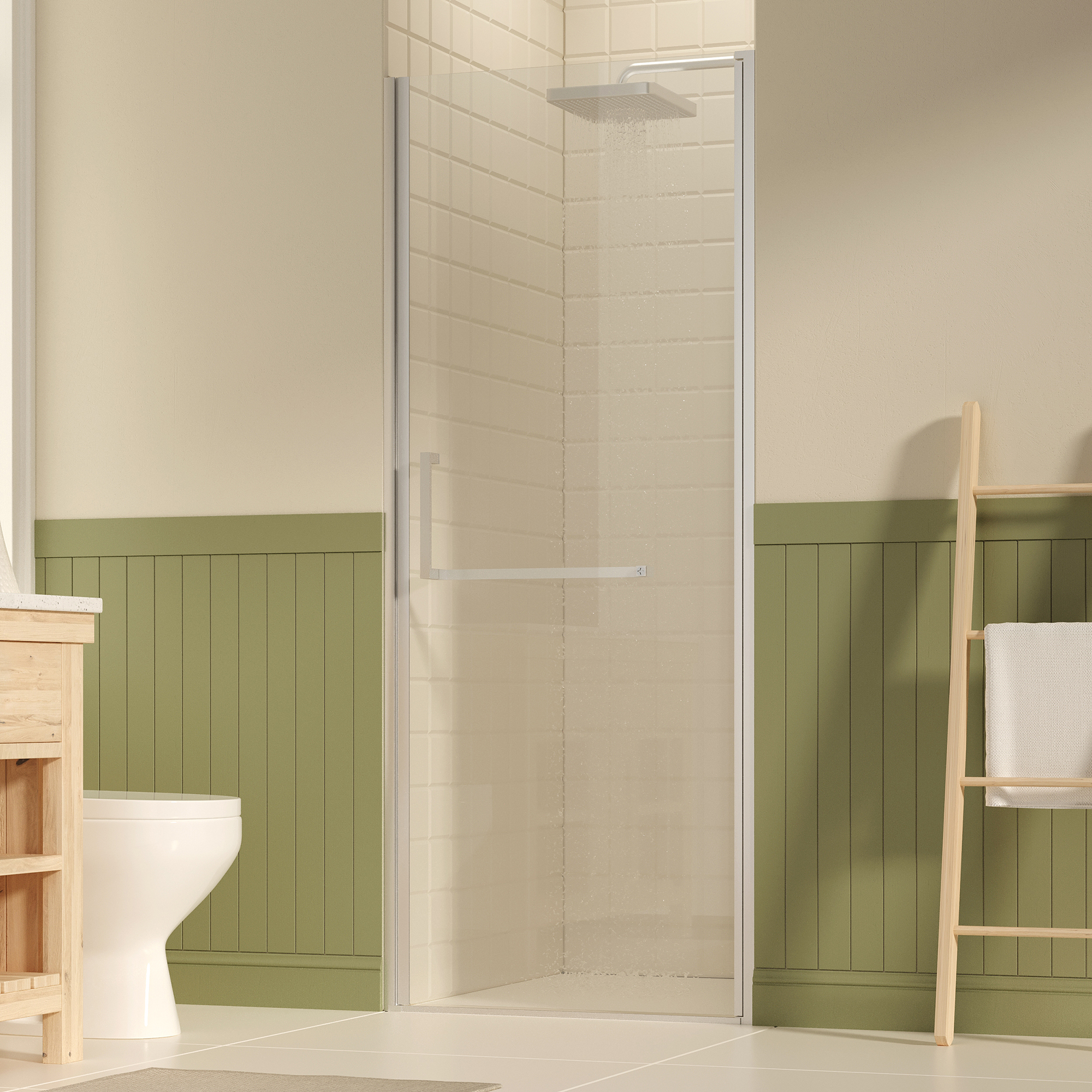 29-30 W  72 H Frameless Pivot Shower Door, Pivot Swing Shower Glass Doors With 1 4 6mm  SGCC Clear Tempered Glass,Explosion-Proof Film, Reversible Installation, Brushed Nickel