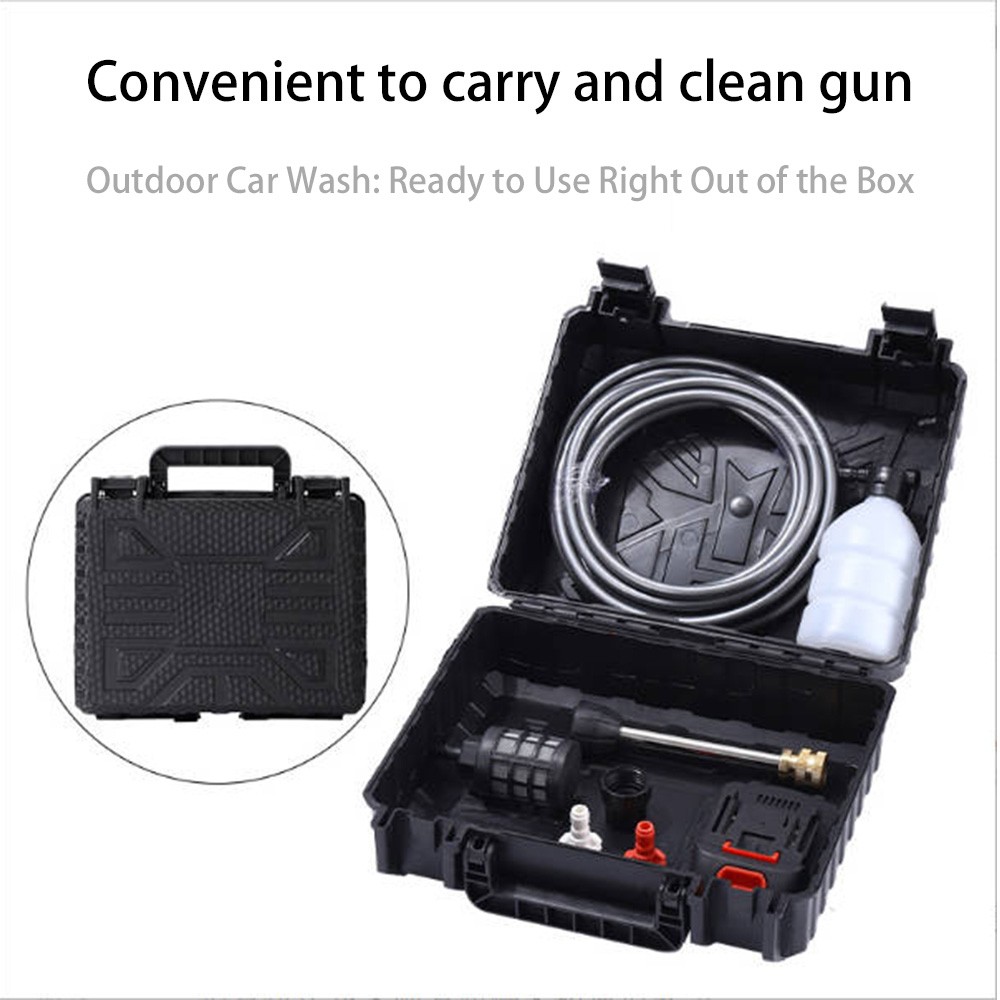 Support Pan European：200 Bar Battery High Pressure Cleaner +2 Batteries Car Mobile Pressure Cleaner Spray Gun