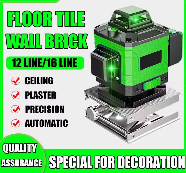 Support Pan European：16 Line Laser Level Spirit Level 4D 360° Cross Line Laser Self-Leveling Kit