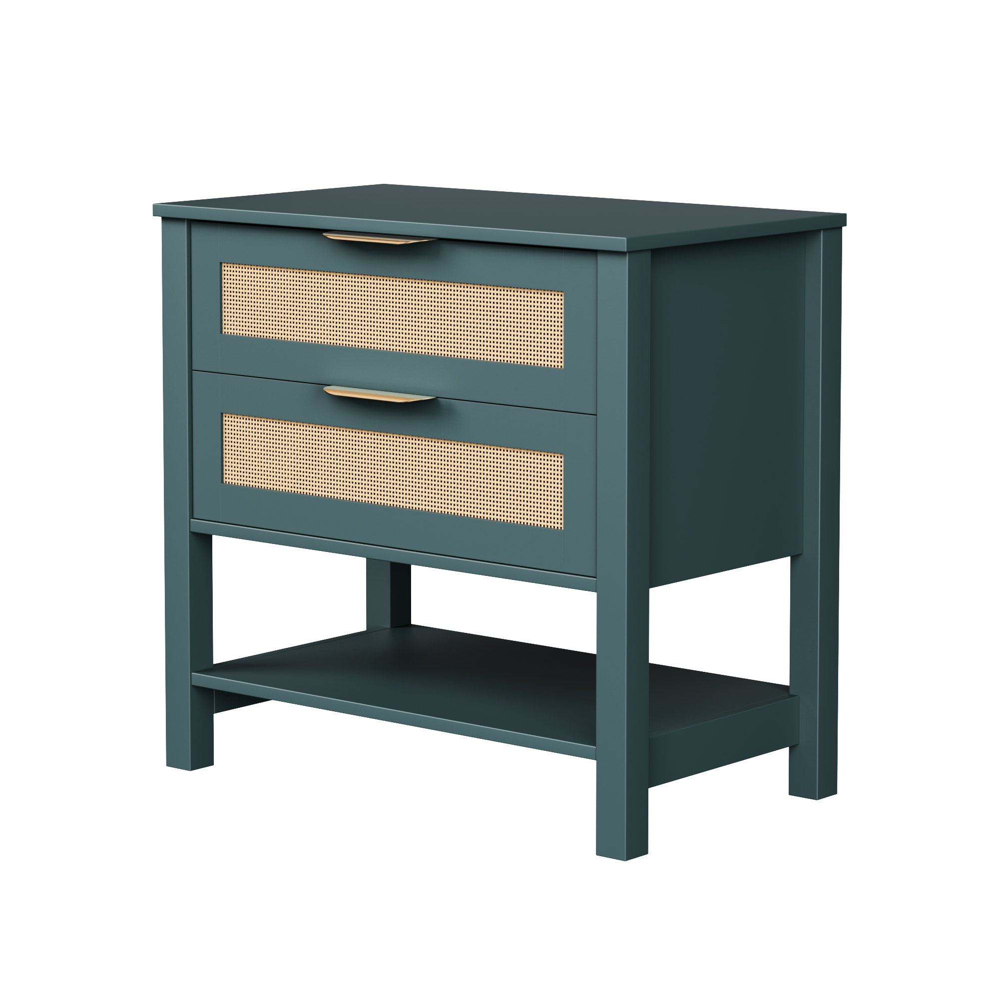 Rattan Nightstand with Drawers