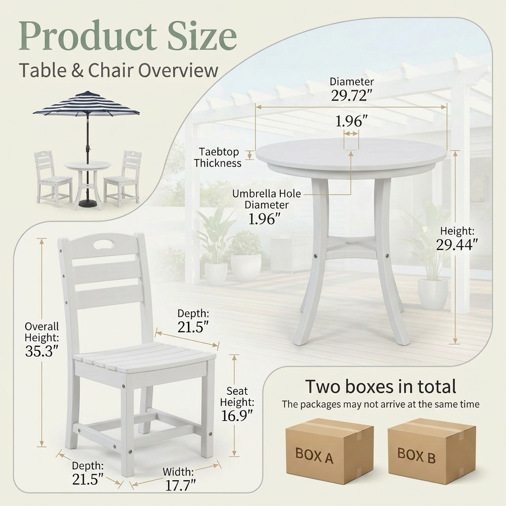 HDPE Outdoor Bistro Set, picture 3 of 5