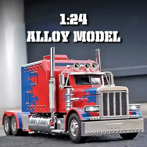 Semi Truck Toys For Boy Heavy Trucks,Metal Diecast Trucks Model Pull Back Cars With Light And Sound,Truck And Trailer Toys For Boys,Toy Trucks For Boys Age 4-8