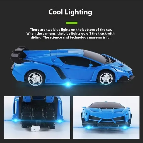 Transforming Car Robot, One-Button Deformation R Or C Toy Car, 1-18 Scale 360' Rotating Drifting, Toys Suitable For Kids Over 3 Years Old, Educational Toys, Children's Day Gift, Birthday