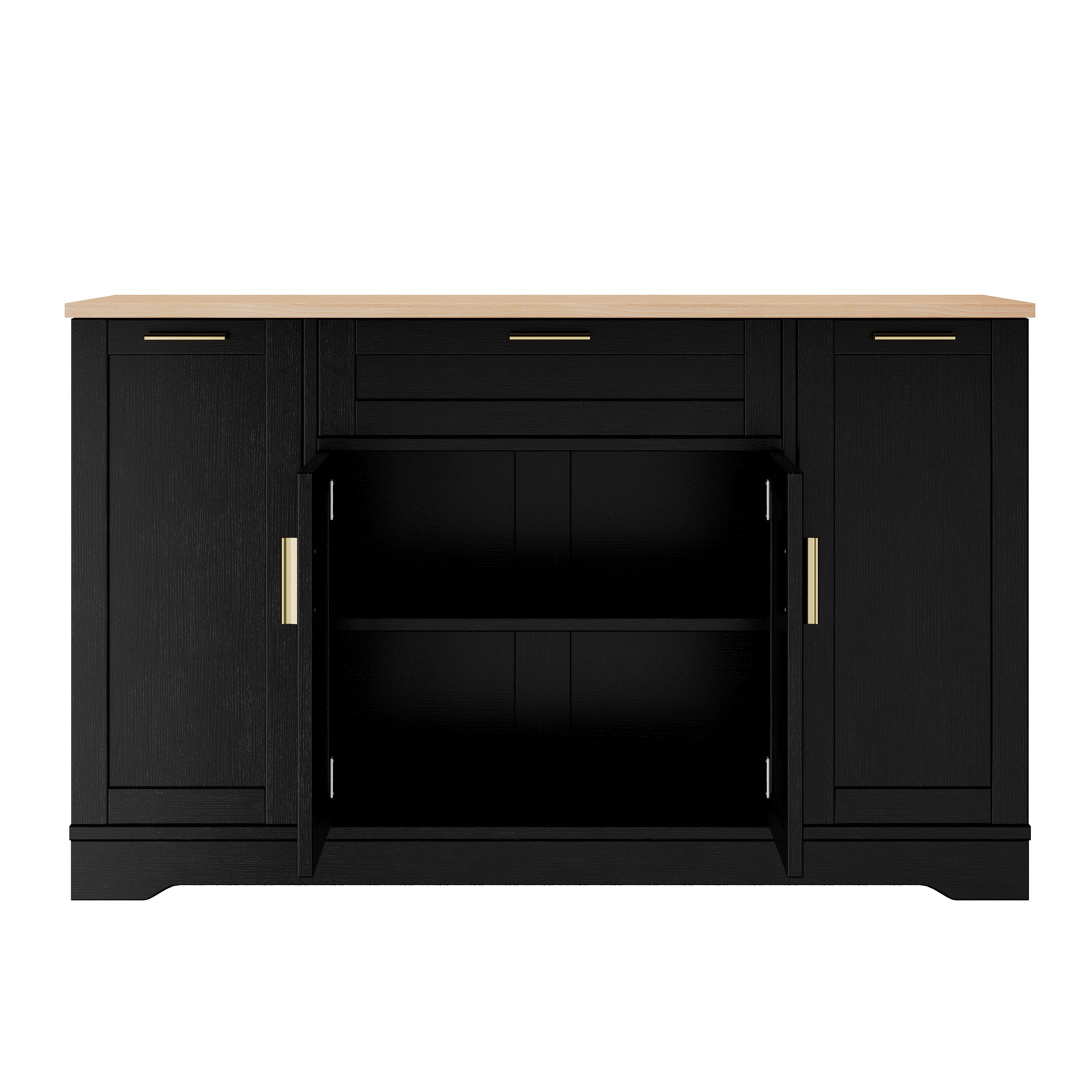 Trexm Multi-functional Sideboard With Extendable Dining Table_voghion.com
