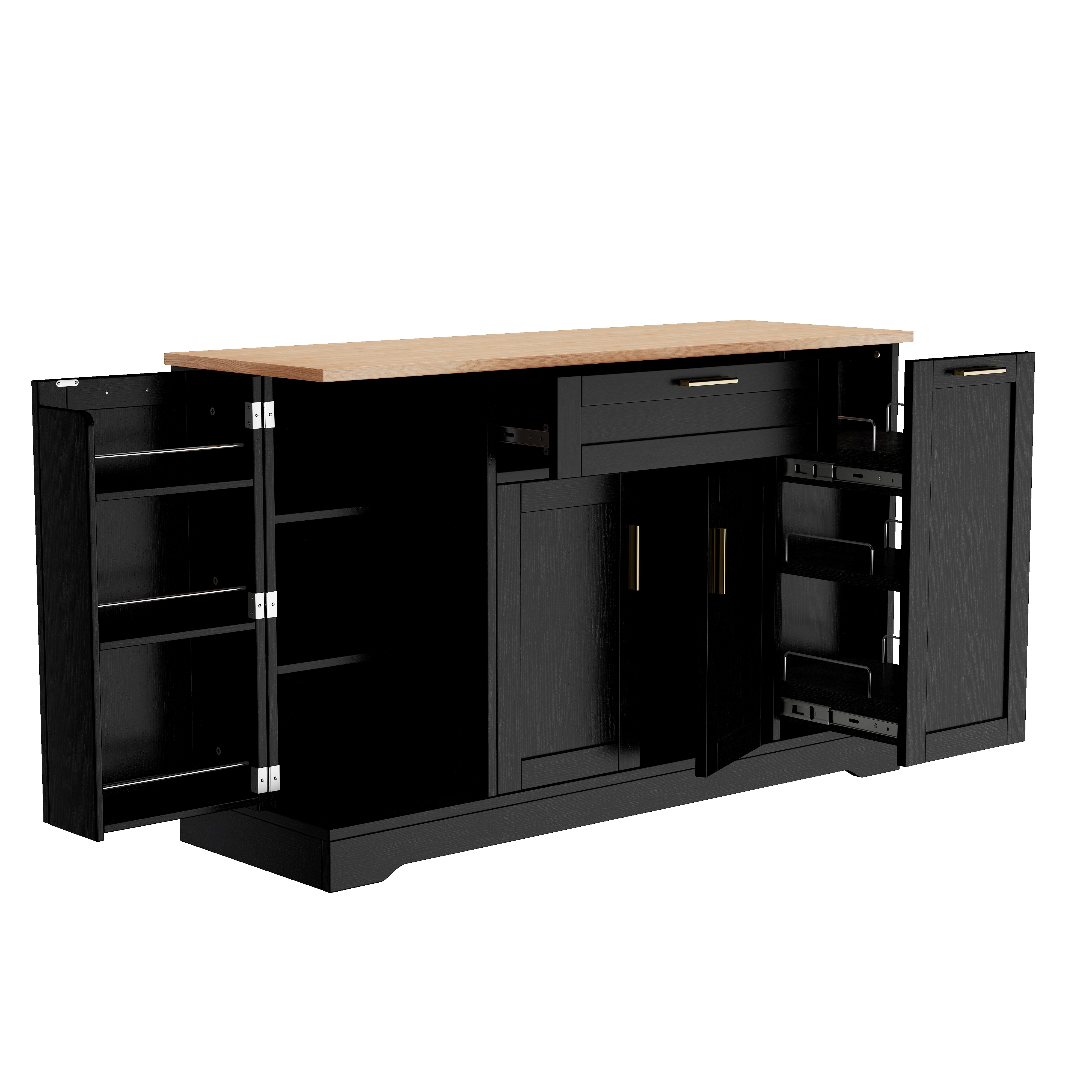 Trexm Multi-functional Sideboard With Extendable Dining Table_voghion.com