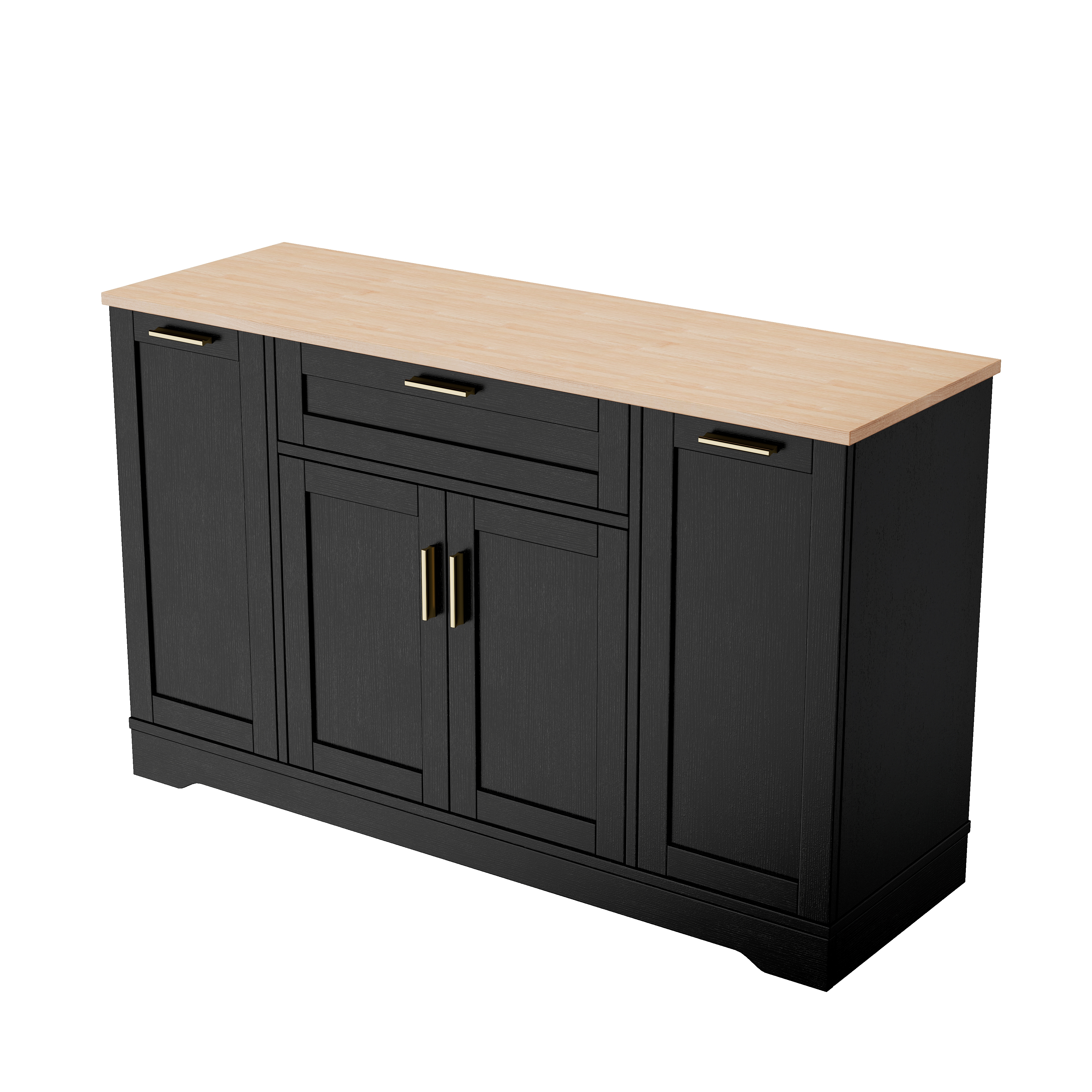 Trexm Multi-functional Sideboard With Extendable Dining Table_voghion.com
